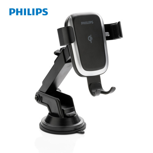 Samochodowy uchwyt do telefonu Philips, ładowarka bezprzewodowa 10W Czarny P302.441 (8)
