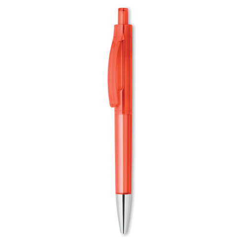 Przyciskany długopis przezroczysty czerwony MO8813-25 
