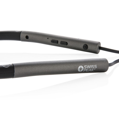 Basowe słuchawki douszne Swiss Peak Szary, czarny P326.762 (2)