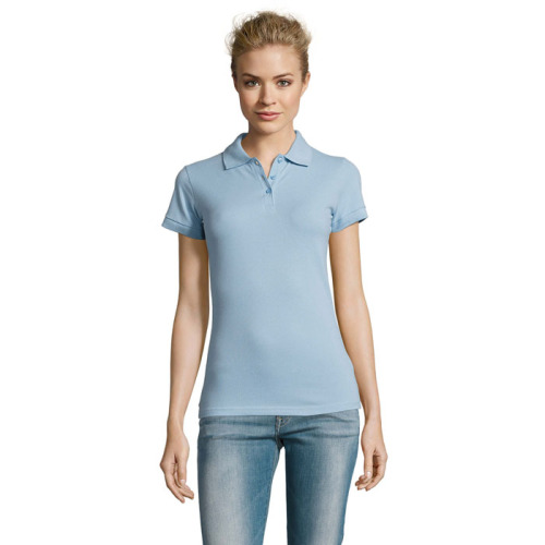 PERFECT Damskie POLO 180g Sky Blue Pique S11347-SP-L 