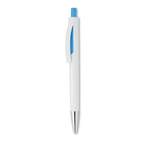 Przyciskany długopis w białej turkusowy MO8814-12 