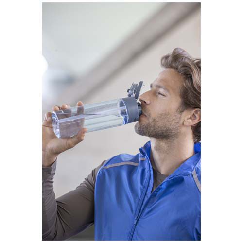 Bidon na wodę Theron o pojemności 700 ml, wykonany z tworzywa sztucznego pochodzącego z recyklingu (RCS), z pokrywką o podwój Szaroniebieski 10095055 (8)