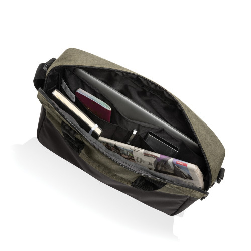 Torba na laptopa 15,6" AWARE™ Kazu, poliester z recyklingu Zielony P732.177 (4)