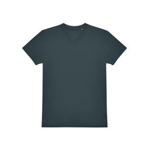 T-shirt Męski Klasyczny V-neck Bawełna Dekatyzowana