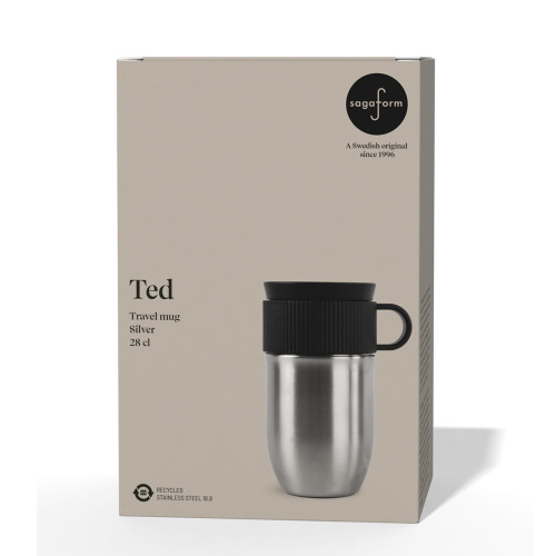 Izolowany kubek Sagaform Ted, 280 ml, szczelny, można myć w zmywarce Srebrny LT52131-N0005 (1)