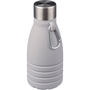 Składana butelka sportowa 550 ml z karabińczykiem Szary