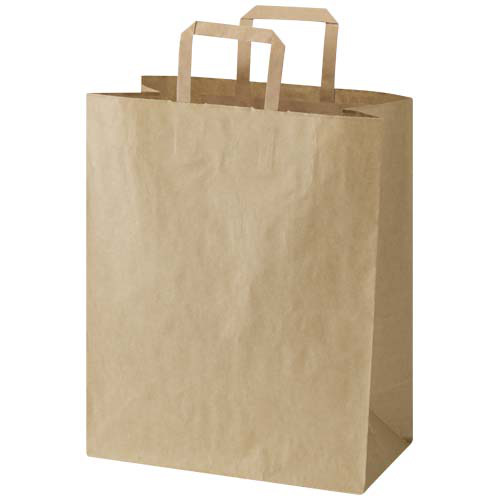 Kraft torba papierowa 80–90 g/m2 z płaskimi uchwytami — 32 x 17 x 39 cm Kraftowy brąz 1PQ01106 (2)