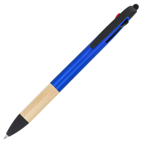 Długopis 3-kolorowy z uchwytem z bambusa Niebieski LT80561-N0011 