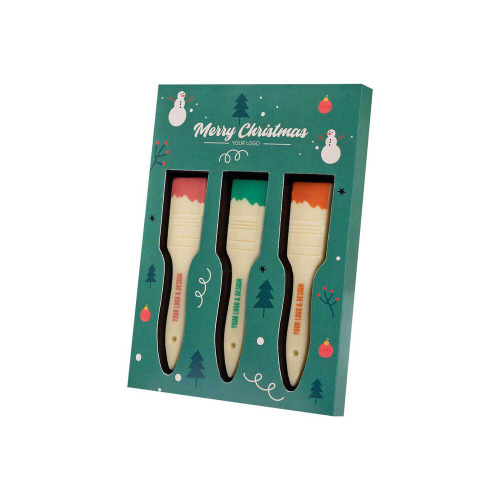 Zestaw Czekoladek Z Nadrukiem Pędzle 3 Szt Wielokolorowy S0660/XM (1)