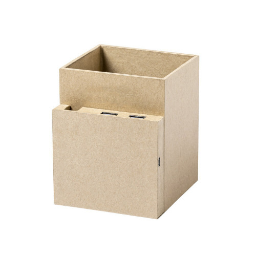 Składana ładowarka bezprzewodowa 5W z kartonu z recyklingu, hub USB 2.0, pojemnik na przybory do pisania, stojak na telefon Neutralny V0178-00 (6)