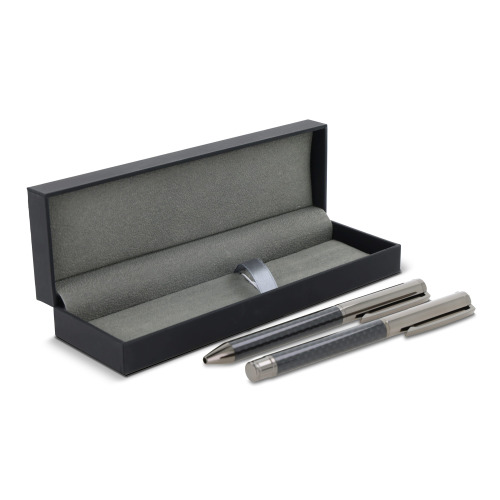 Zestaw metalowy długopis i pióro kulkowe w pudełku upominkowym Stalowoszary LT82153-N0035 (3)