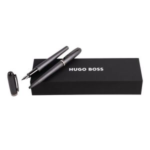 Zestaw upominkowy HUGO BOSS długopis i pióro wieczne - HSH3412D + HSH3414D Szary