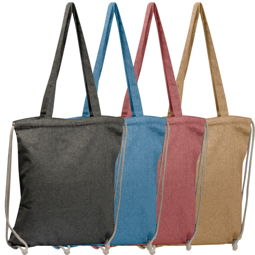 Torba bawełniana z recyklingu Addison Niebieski 254304 (1)