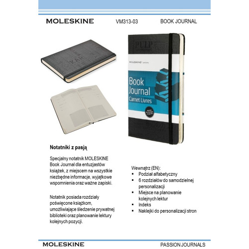Book Journal - specjlany notatnik Moleskine Passion Journal czarny VM313-03 (4)