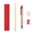 Zestaw szkolny, ołówek, długopis, gumka, temperówka, linijka czerwony V7869-05 (4) thumbnail