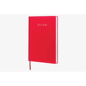 Kalendarz książkowy A5 dzienny Classic Natural Future Czerwony
