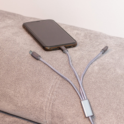 Kabel 3w1 do ładowania długi 120 cm WINCENTY Szary 3266307 (5)