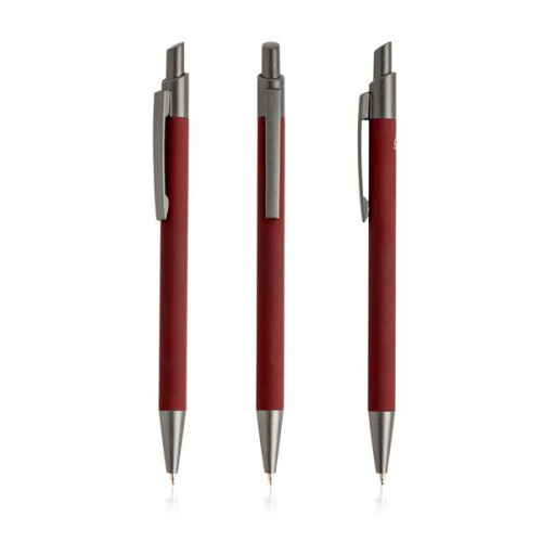 Długopis Soft Touch z recyklingowanego aluminium / Peralu Dark Red IP13159453 