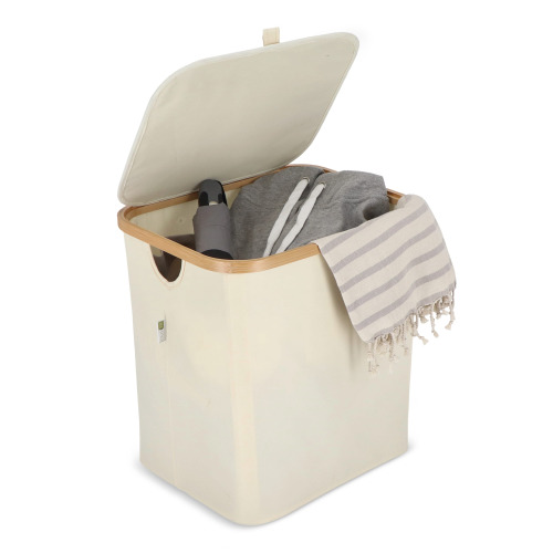 Składany kosz InSideOut z pokrywą Sogne 40,5 x 33 x 42cm rPET Ecru LT57105-N0054 (2)