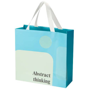 Torba papierowa Smartfold 210 g/m² z uchwytami ze wstążki i błyszczącym laminowaniem – 31 x 12 x 31 cm
