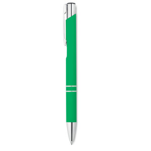 Długopis z gumowym wykończenie zielony