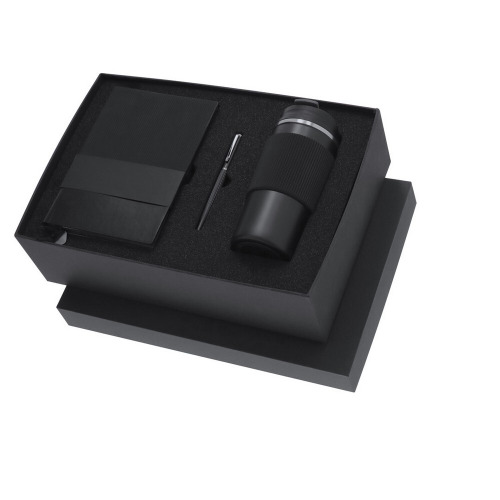 Zestaw upominkowy, kubek termiczny 470 ml, notatnik A5, pióro kulkowe, pudełko podarunkowe Czarny VA290-03 (1)