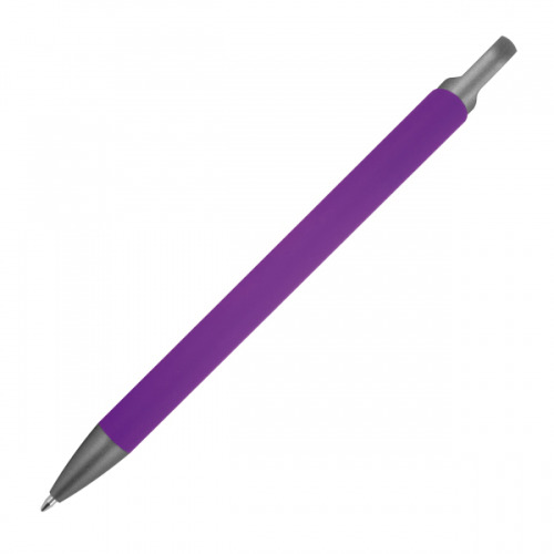 Długopis z aluminium z recyklingu, półżelowy KAROLINE Fioletowy 1444012 (4)