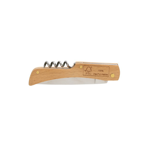 Drewniany, wielofunkcyjny nóż składany, scyzoryk brązowy P414.019 (1)