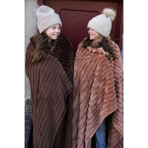 Koc ESTHER, jasnobrązowy Jasnobrązowy 5018632- (2)