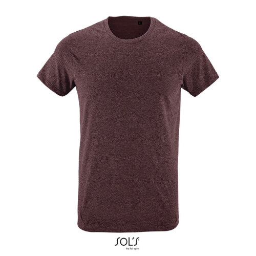 REGENT F Męski T-Shirt 150g melanż czerwonobrunatny S00553-HX-L 