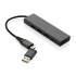 Hub USB 2.0 z USB C, aluminium z recyklingu szary P308.682  thumbnail
