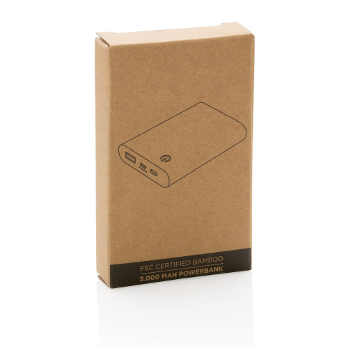 Bambusowy power bank 5000 mAh Brązowy P322.259 (9)