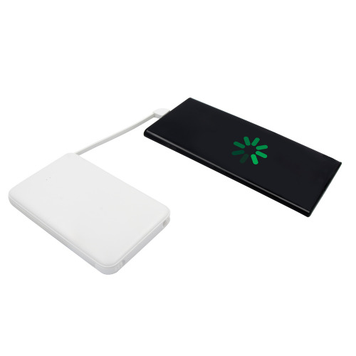 Power bank 5000 mAh ze zintegrowanymi kablami, adapter w komplecie | Presley Biały V0905/W-02 (6)