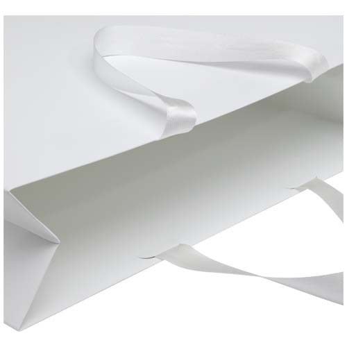 Torba papierowa Smartfold 210 g/m² z uchwytami ze wstążki i błyszczącym laminowaniem – 42 x 12 x 35 cm Biały 1ZM01501 (4)