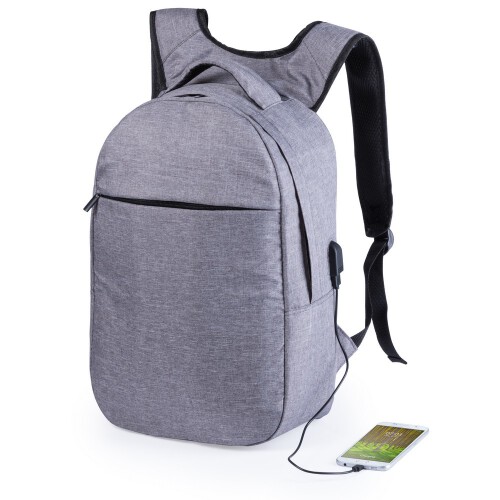 Plecak na laptopa 15", ochrona przeciw RFID szary V0709-19 