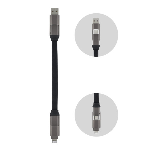 Wielofunkcyjny brelok z kablem 4 w 1 o mocy 60 W Czarny LT95660-N0002 (8)