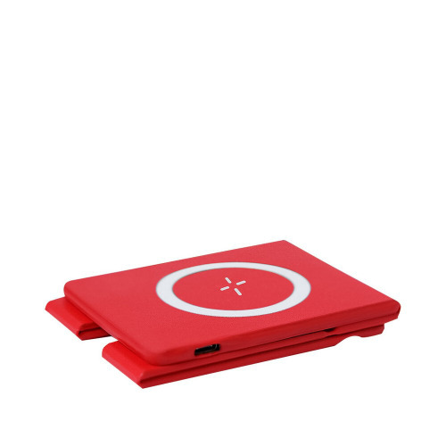 Magnetyczna ładowarka bezprzewodowa 15W, składana, stojak na telefon Czerwony VA607-05 (1)