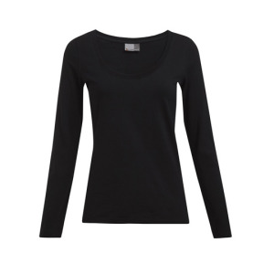 Damski T-shirt Slim z Długim Rękawem