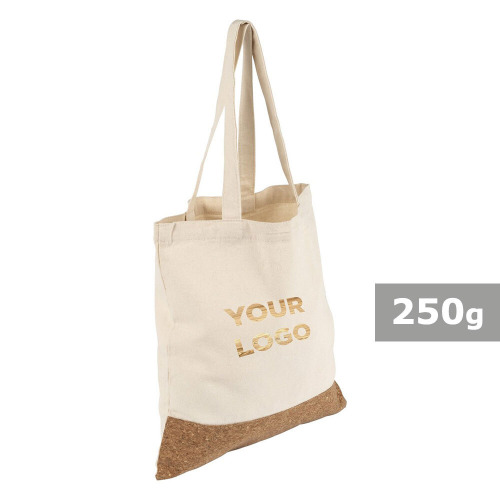 Torba bawełniana na zakupy z korkowym elementem Beżowy V0578-20 