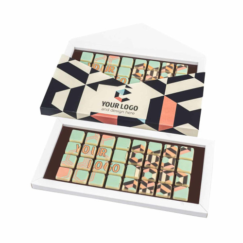 Zestaw czekoladek Choco Text 4 linie print Wielokolorwy S0594P (1)