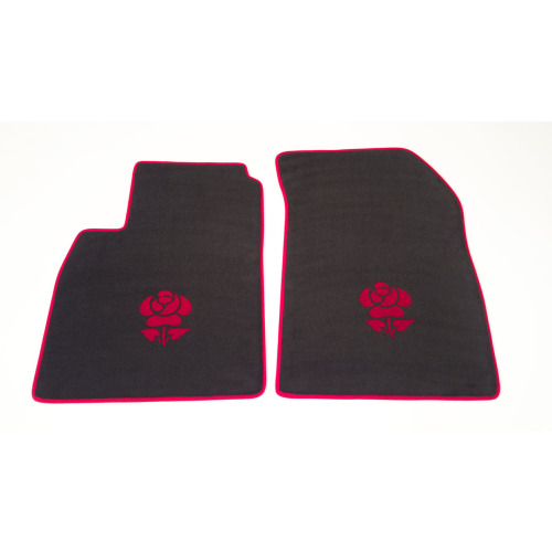 Dywaniki samochodowe welurowe standard z napisem lub logo Czarny 4MDWScz - przód 