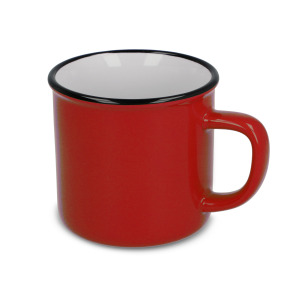 Kubek ceramiczny w stylu emalii 280ml Czerwony