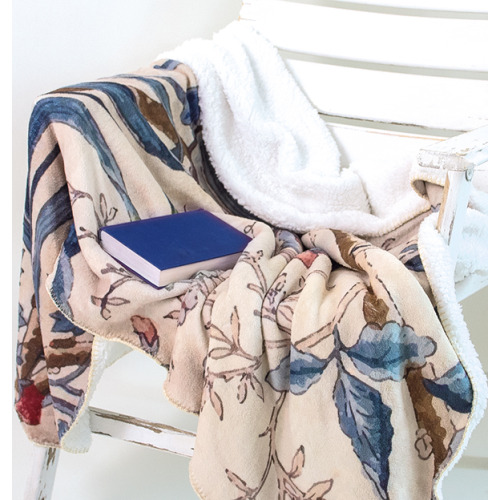 Koc drukowany polarowy z Sherpą Wielokolorowy BRN05D 