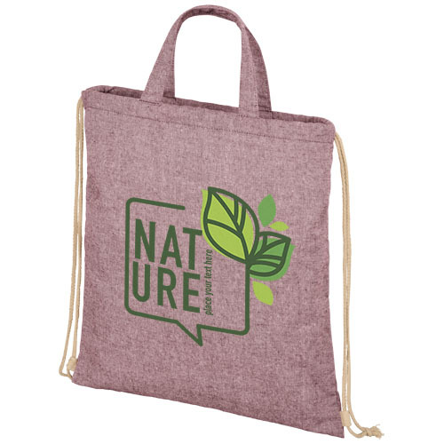 Plecak Pheebs z bawełnianym sznurkiem ściągającym z recyklingu o gramaturze 210 g/m² Kasztanowy melanż 12046020 (1)