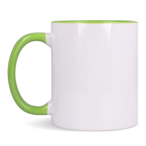 Kubek subli Oslo kolorowy w środku i uchwycie 300ml Biały / jasnozielony LT51164-N0132 (1)