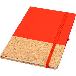 Notes A5 z elementami z korka NANTES Czerwony