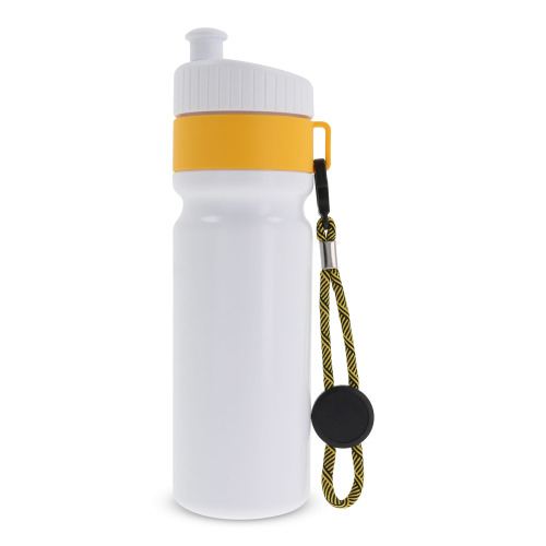 Bidon Sportowy Z Obwódka I Kolorowym Sznurkiem 750ml Biały / żółty LT98736-N0141 