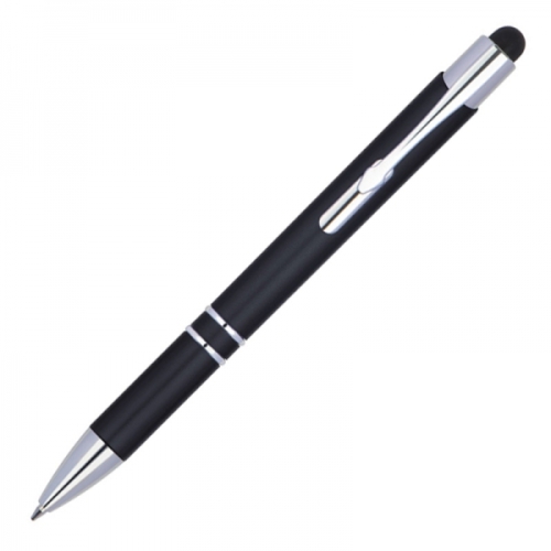 Długopis plastikowy touch pen z podświetlanym logo WORLD czarny 089203 