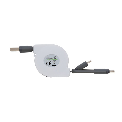 Zwijany kabel do ładowania i synchronizacji 3 w 1 biały V0160-02 (6)