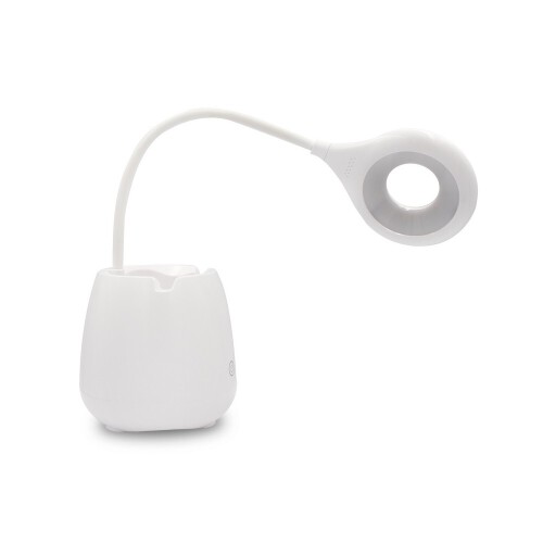 Lampka na biurko, głośnik bezprzewodowy 3W, stojak na telefon, pojemnik na przybory do pisania biały V0188-02 (4)